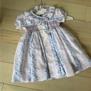 Charming Pink and Blue Floral Kids Dress